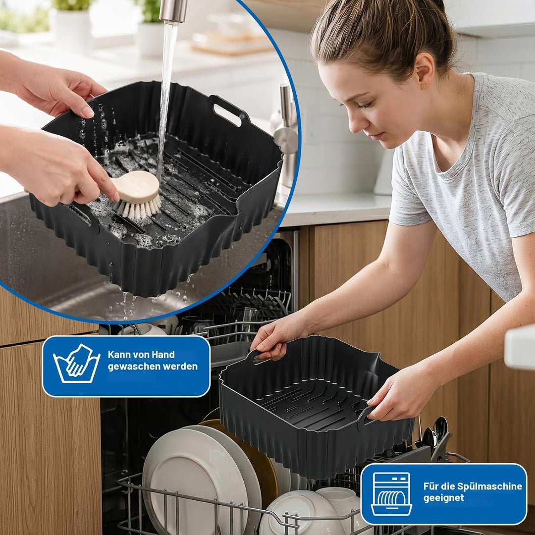 2 Stück Silikonform Heissluftfritteuse für COSORI Airfryer Iconic Single 6,2L | SE601S, Airfryer Sil