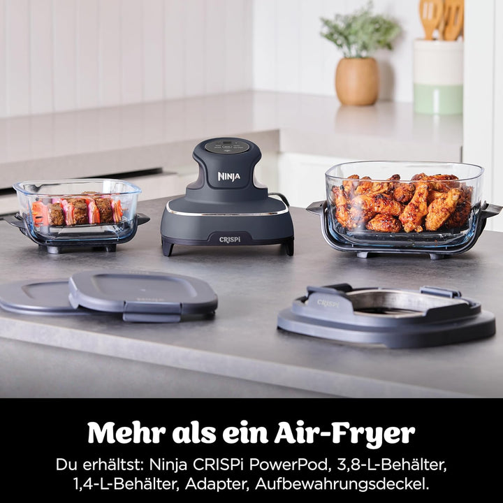 Ninja CRISPi tragbare Air fryer Heissluftfritteuse, 3,8 l, 4-in-1: Heissluftfrittieren, Braten, Warm