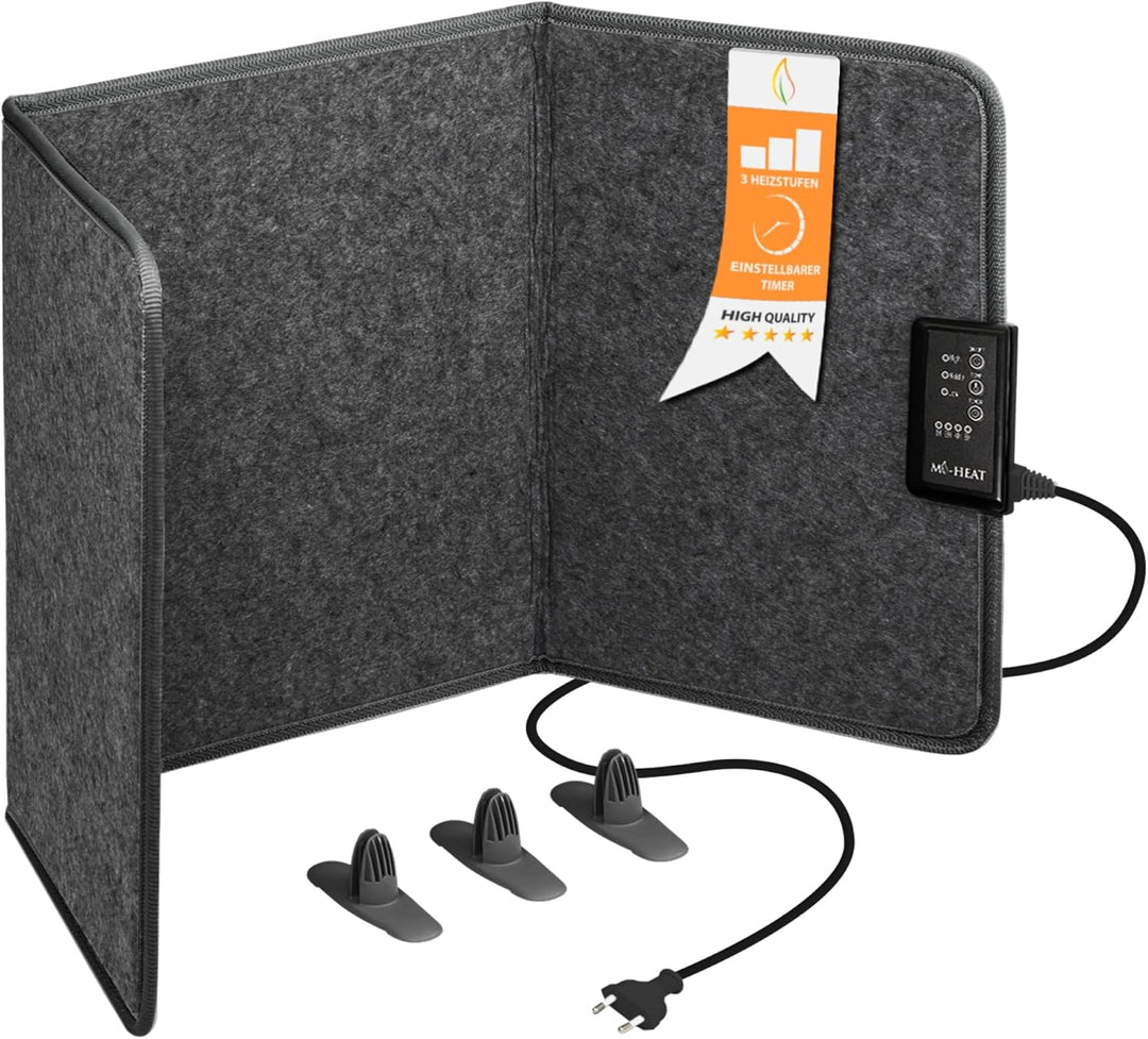 Mi-Heat Infrarot Schreibtischheizung 51x100cm Heizpaneel 165W Standheizung für Büro Schreibtisch Arb