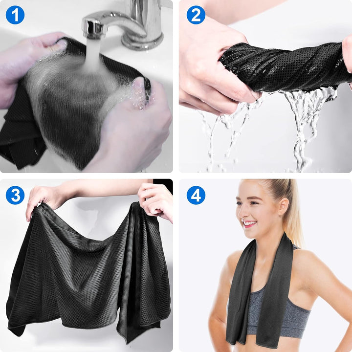 Sukeen Kühlendes Handtuch, Kühlhandtuch 100 x 30 cm, Ice Cooling Towel für Hals und Gesicht, Kühlend