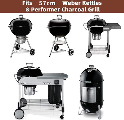 GFTIME Gusseisen Rost-in-Rost Grillrost mit Sear Grillrost für Weber 57cm Holzkohlegrills, Gourmet S