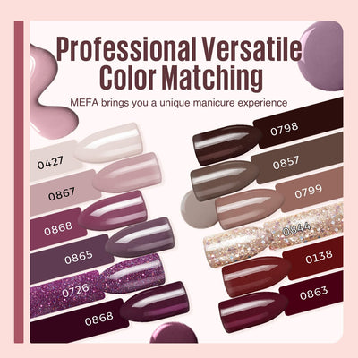 MEFA Shellac Set Starterset mit Lampe 6W,12 Farben UV Nagellack Set Gelnägel Starterset Nude Lila Ro