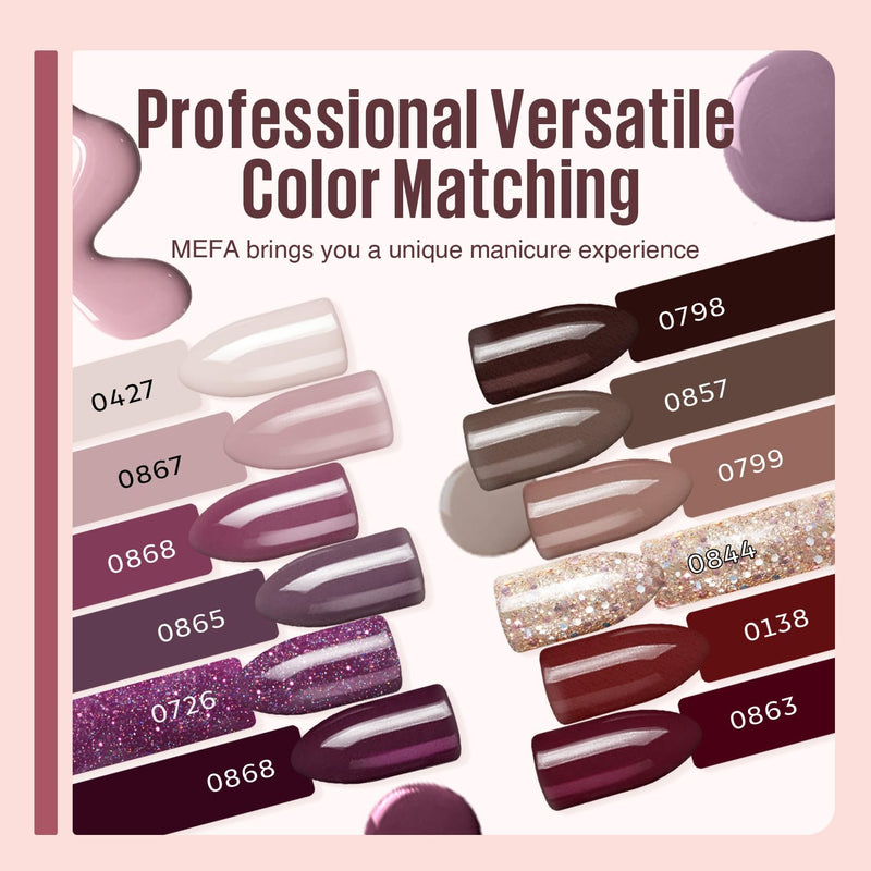 MEFA Shellac Set Starterset mit Lampe 6W,12 Farben UV Nagellack Set Gelnägel Starterset Nude Lila Ro