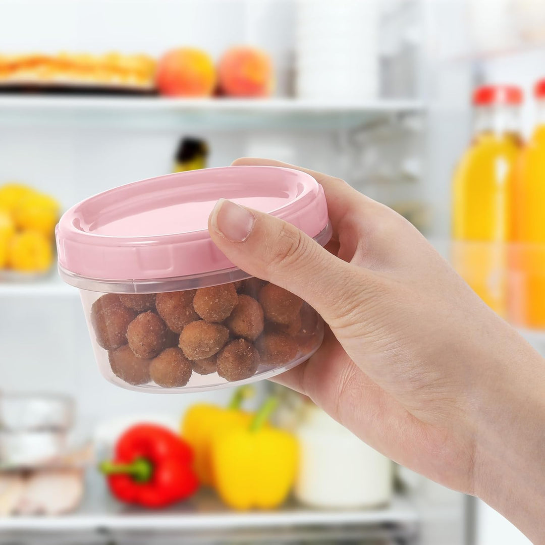 16-Pack Kleine Dosen mit Deckel Plastik, 200ML Wiederverwendbare Snackdose, Auslaufsichere Schraubve