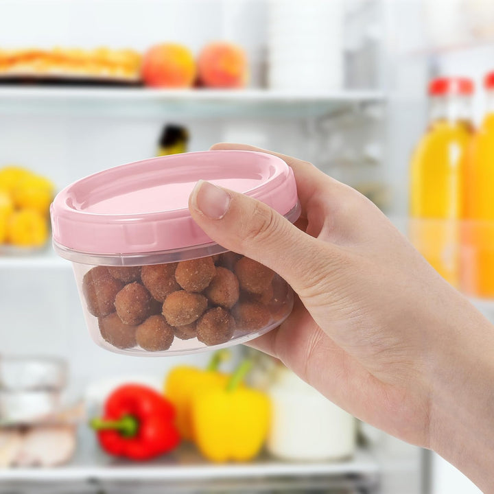 16-Pack Kleine Dosen mit Deckel Plastik, 200ML Wiederverwendbare Snackdose, Auslaufsichere Schraubve