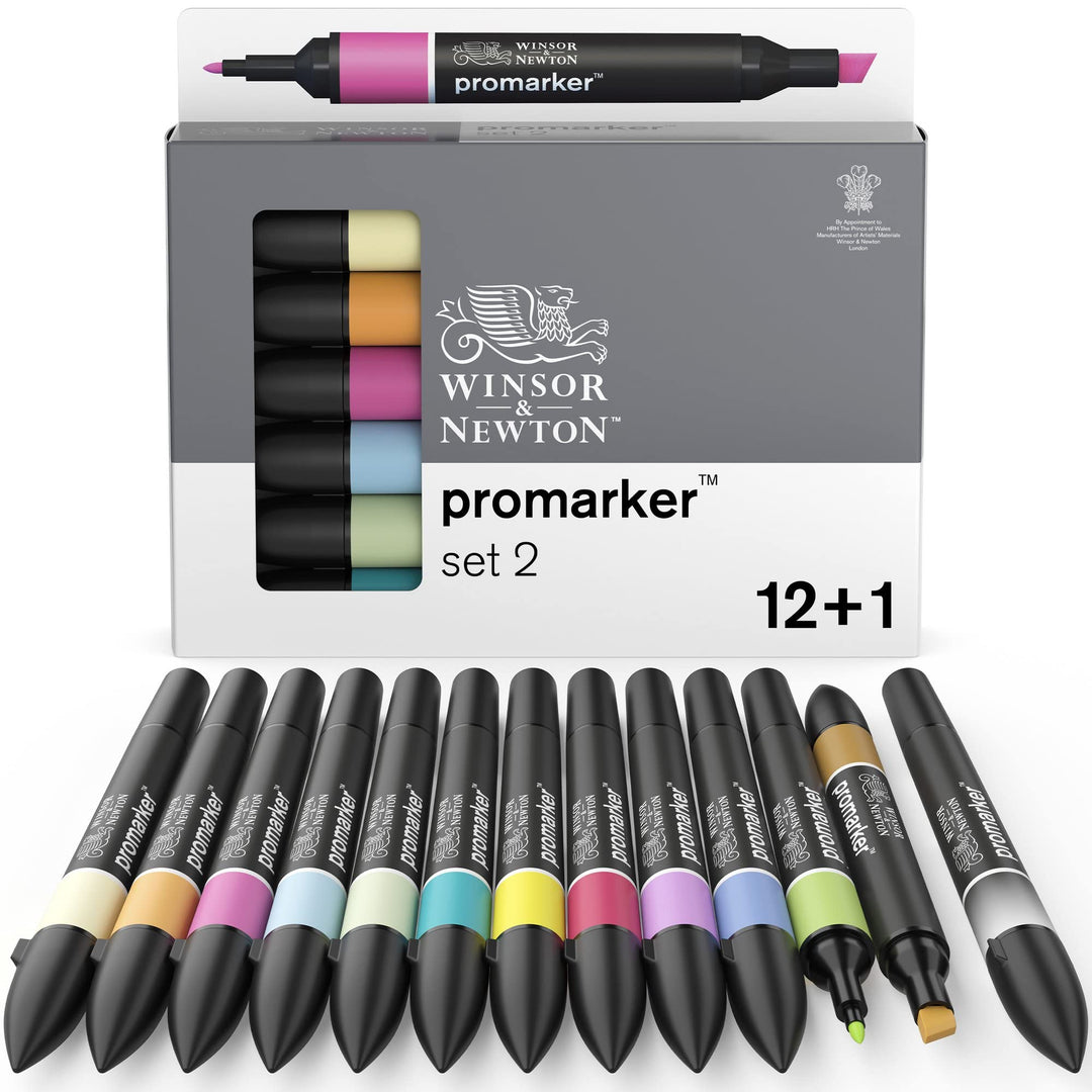 Winsor & Newton 0290138 ProMarker, Professioneller Layoutmarker - 2 Spitzen, fein und breit für Zeic
