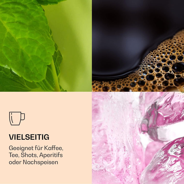 DUOS® Jumbo 4er Set Latte Macchiato Gläser Doppelwandig 2x 310ml + 2x 410ml + 4x Löffel, Doppelwandi
