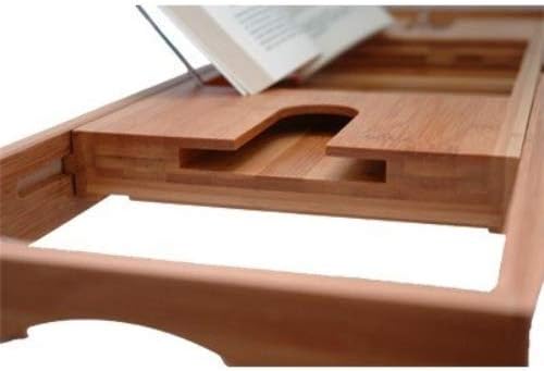 Zeller 13606 Badewannenablage, Bamboo/Metall verchromt, ca. 70-105 x 22 x 4 cm,