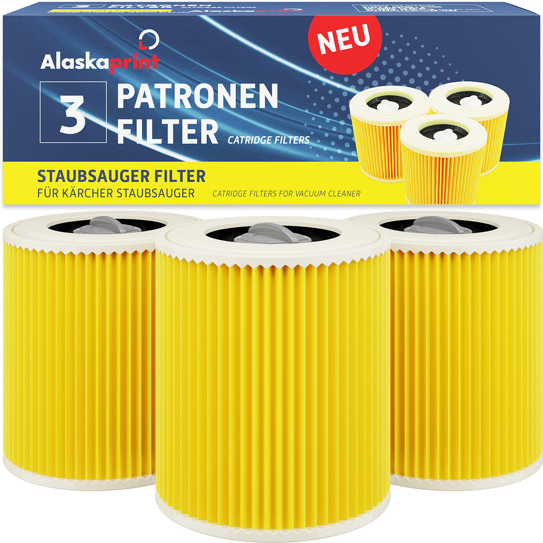 3x Filter für Kärcher Staubsauger, kompatibel mit Kärcher WD3 Filter, Premium WD2 WD 3 WD1 MV3 MV2 N