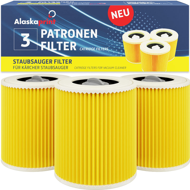 3x Filter für Kärcher Staubsauger, kompatibel mit Kärcher WD3 Filter, Premium WD2 WD 3 WD1 MV3 MV2 N
