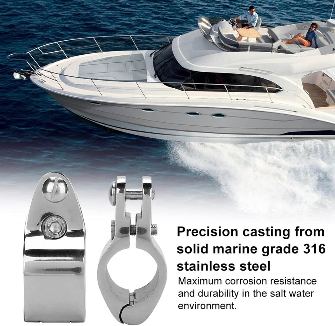 Terisass Boot Bimini Top Klappbacke Schieben 2 Stück Edelstahl Bimini Top Hardware-Beschläge (20 mm,