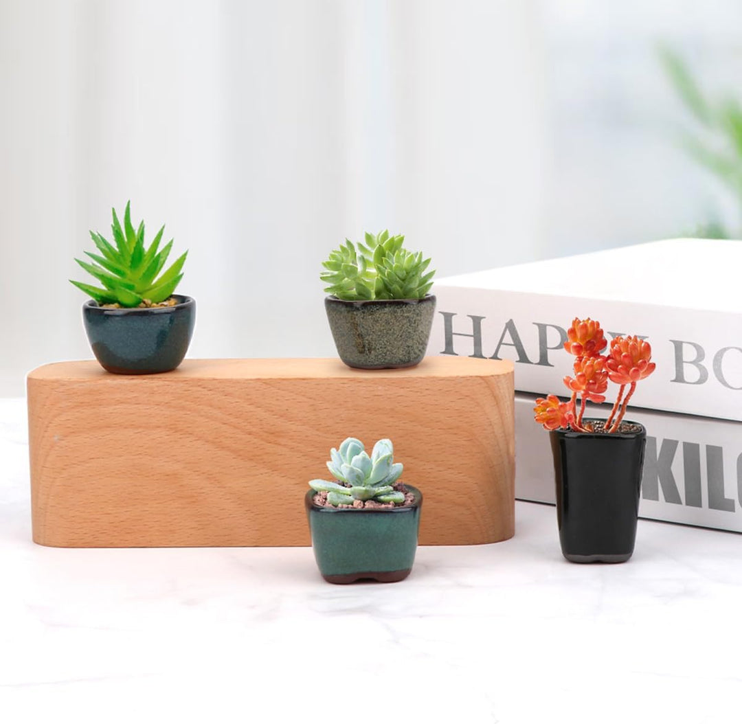Happy Bonsai Mini-Töpfe, glasiert, 3,6 cm, 20 Stück
