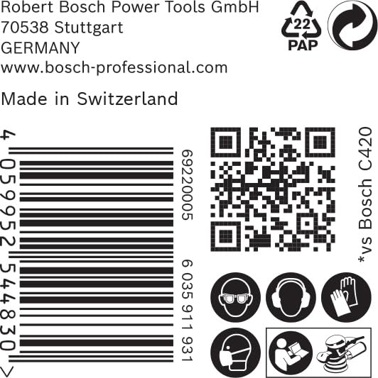 Bosch Accessories 50x Schleifpapier Expert C470 Mehrloch (für Hartholz, Farbe auf Holz, Ø 150 mm, Kö
