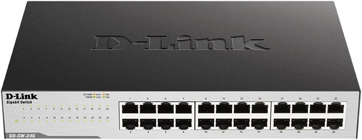 D-Link GO-SW-24G Gigabit Easy Desktop Switch (24 x 10/100/1000-Gigabit-Ports, automatische MDI/MDIX-