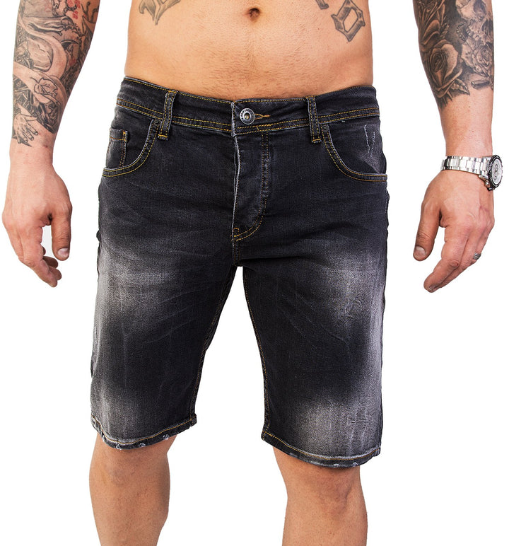 Rock Creek Herren Shorts Jeansshorts Denim Stretch Sommer Shorts Regular Slim M23 29W Schwarz, 29W S