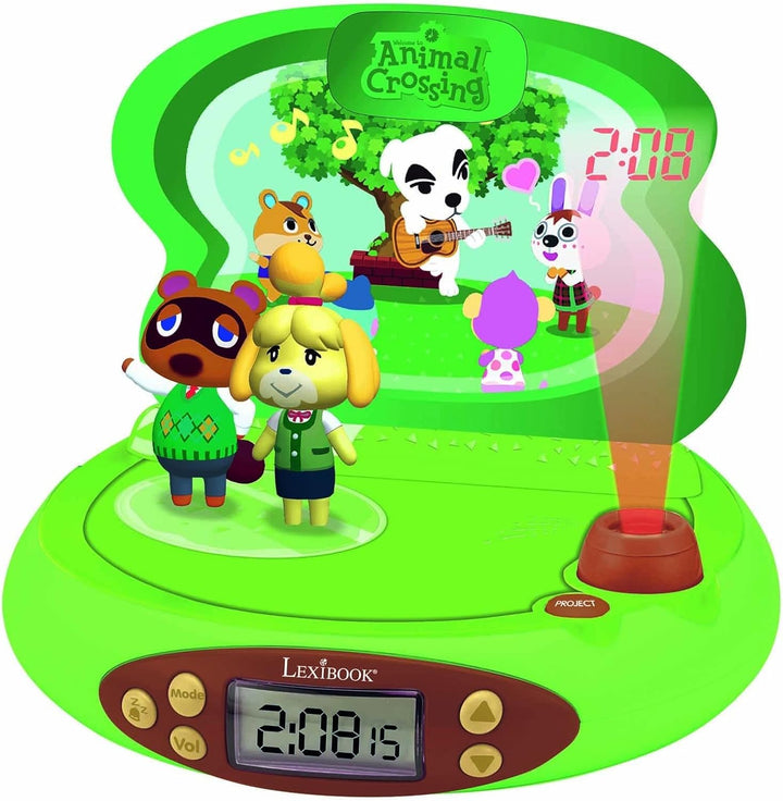 Lexibook, Animal Crossing, Projektorwecker für Kinder, Nachtlicht und Zeitprojektion an die Decke, S
