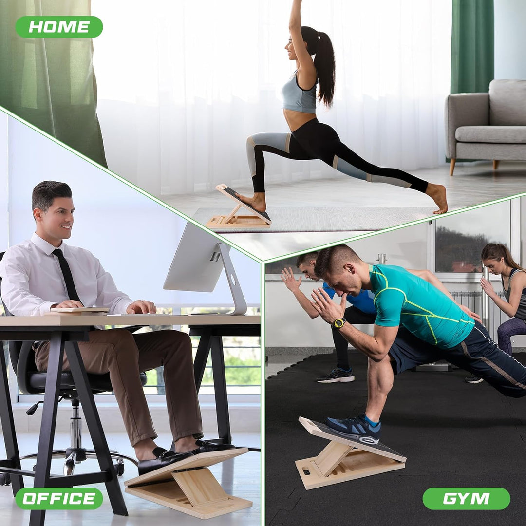 Wadendehner aus Holz, Professionelle Stretch and Mobility Board mit 5 verstellbaren Winkeln, Rutschf