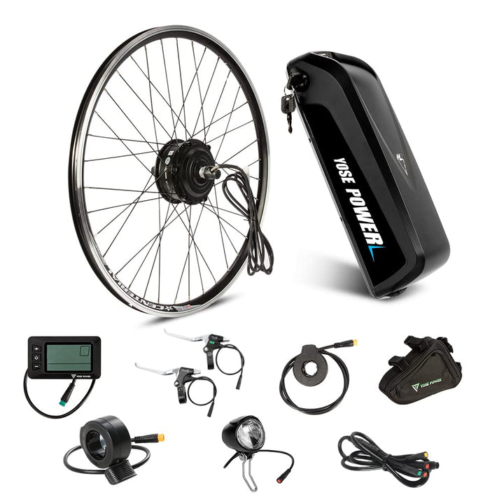 YOSE POWER Ebike Kit 36V250W 26''/28" Frontmotor E-Bike Hub Umbausatz Integrierte Controller mit Hai