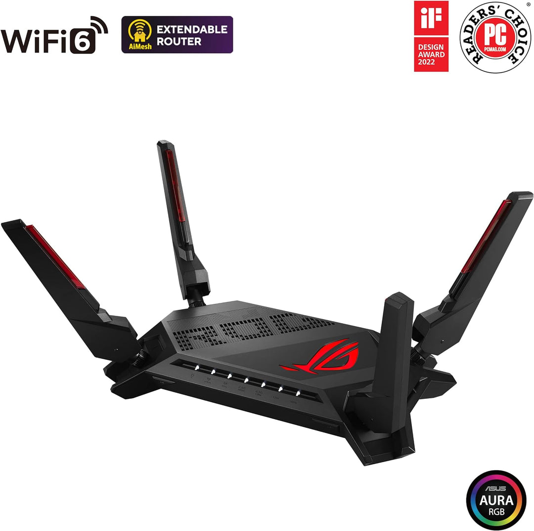 ASUS ROG Rapture GT-AX6000 Dual-Band Gaming Router (WiFi 6, Dual 2.5G Ports, WAN Aggregation, VPN Fu