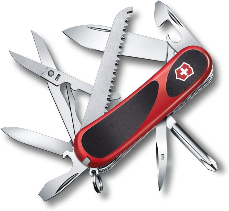 Victorinox Taschenmesser Evolution 18 (15 Funktionen, Ergonomisch, Klinge, Nagelfeile) Rot/Schwarz,