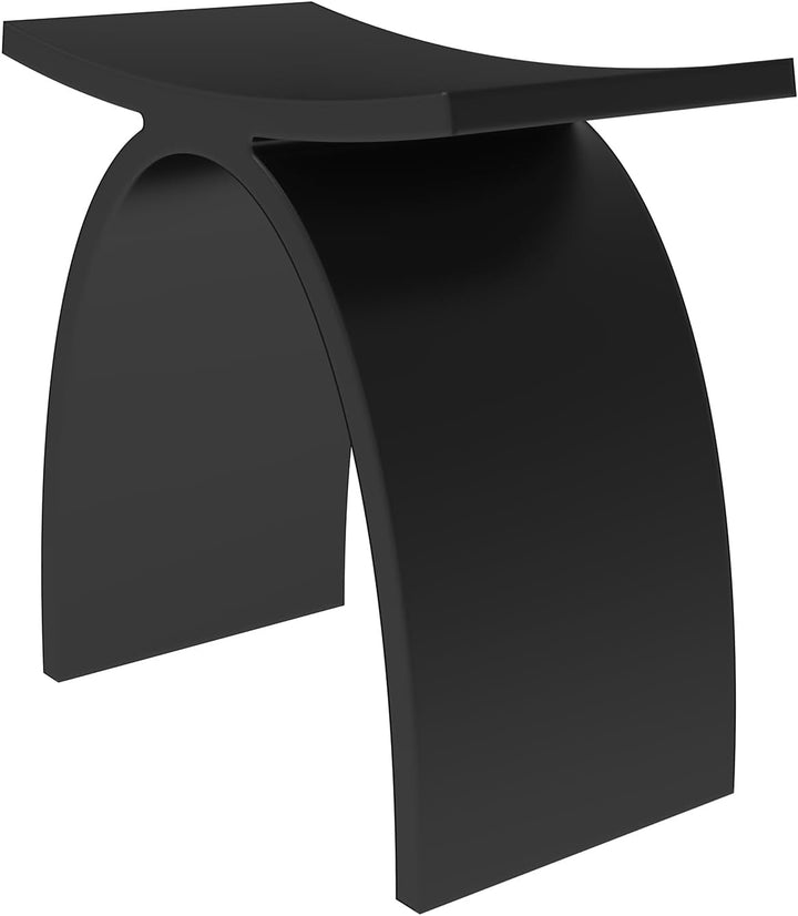 Duschstuhl - Schwarz, wasserdichter Badsitz, 182 kg Tragkraft, rutschfest, bequeme 43 cm Höhe, wiegt