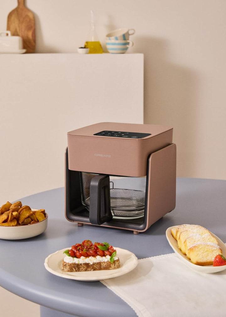 CREATE/AIR FRYER MIST/Ölfreie Heissluftfritteuse 4.2 L ohne Wasserdampfgarer Mokka/Fassungsvermögen
