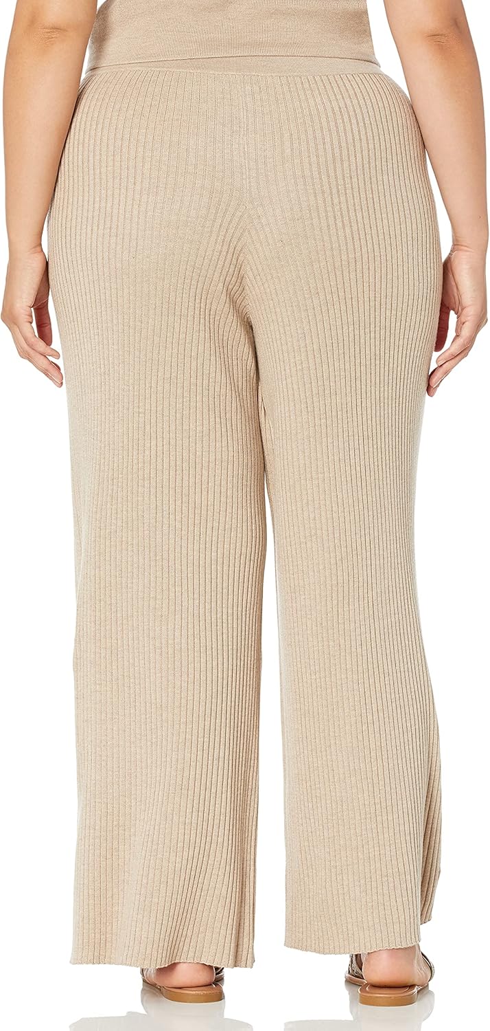 The Drop Damen Pants Catalina Pull-on Rib Sweater Pant XL Braun Meliert, XL Braun Meliert