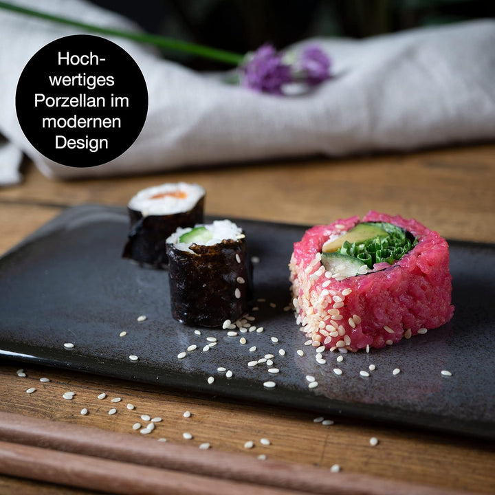 Moritz & Moritz VIDA 10-tlg. Sushi Geschirr Set für 2 Personen - Sushi Servierset mit 2x Sushi-Telle