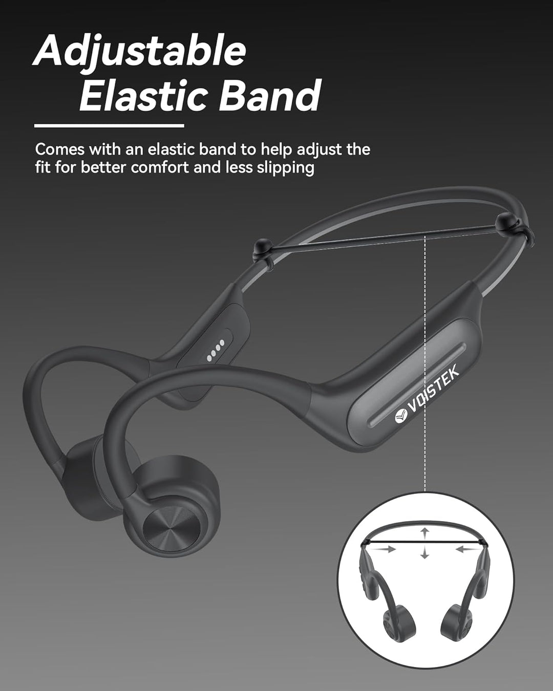 Voistek Knochenschall Kopfhörer,Bluetooth Open Ear Sportkopfhörer Kabellos mit IPX8 Wasserdichtigkei