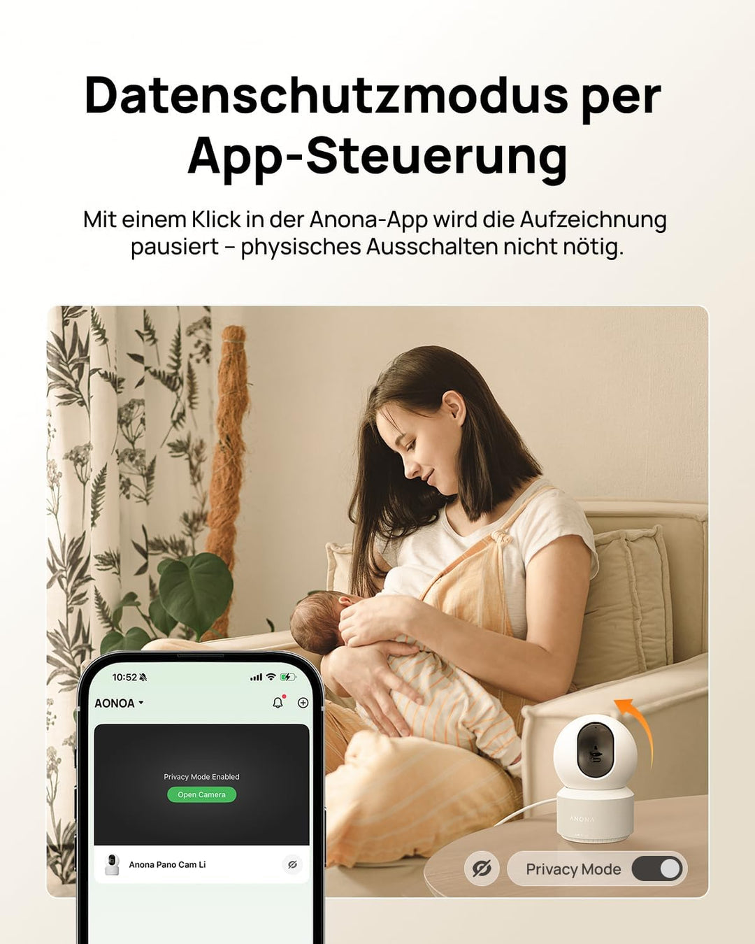 Anona Pano 4K UHD Indoor-Überwachungskamera (4er-Pack), 360°-Schwenk- und Tracking-Dome-Kamera für d