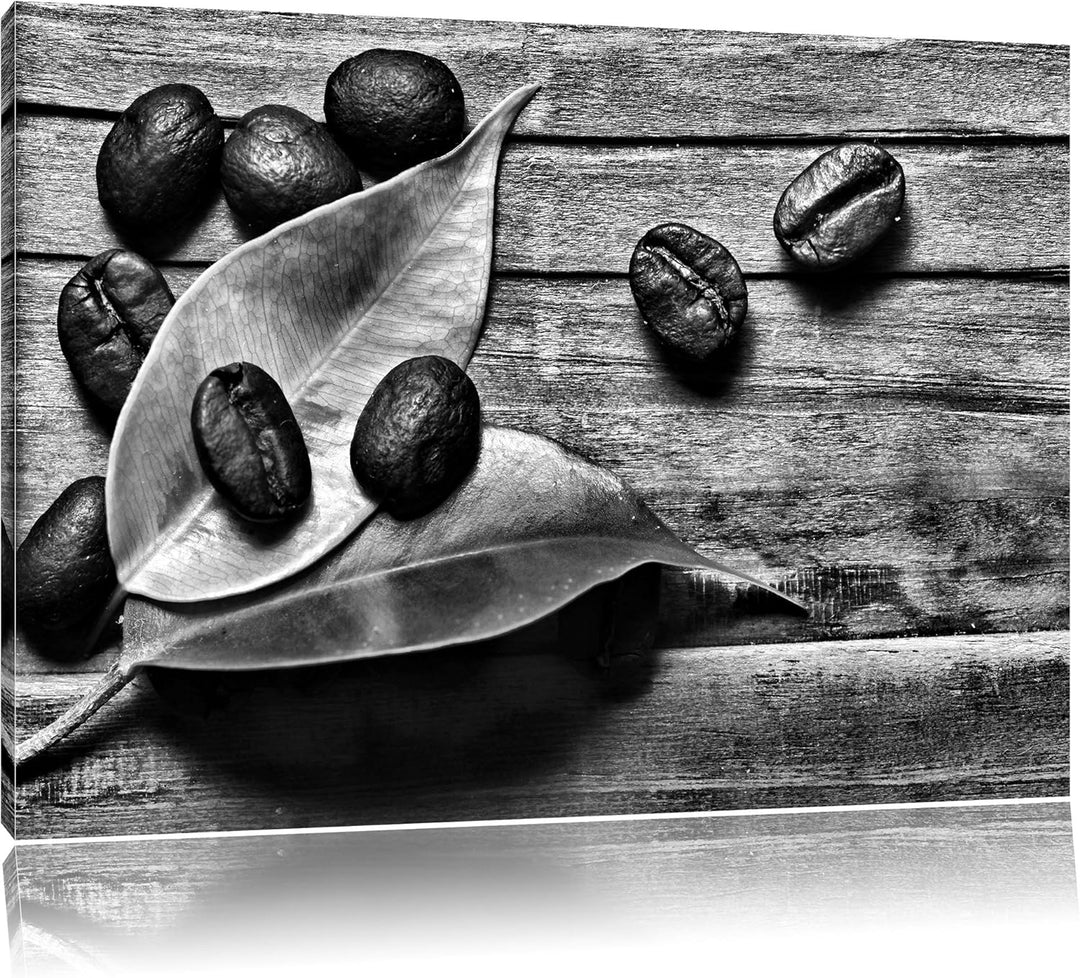 Pixxprint Kaffee Mahlen / 100x70cm Leinwandbild bespannt auf Holzrahmen/Wandbild Kunstdruck Dekorati
