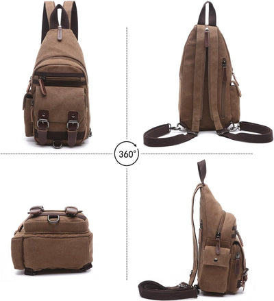 FANDARE Klassische Sling Bag Rucksack Studenten Party Outdoor Multifunktional Umhängetasche Damen/He