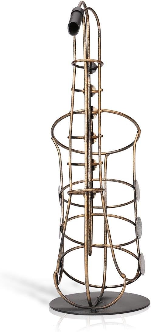 Tooarts Saxophon Weinflaschenhalter Getränkeflaschehalter Metall-Skulptur