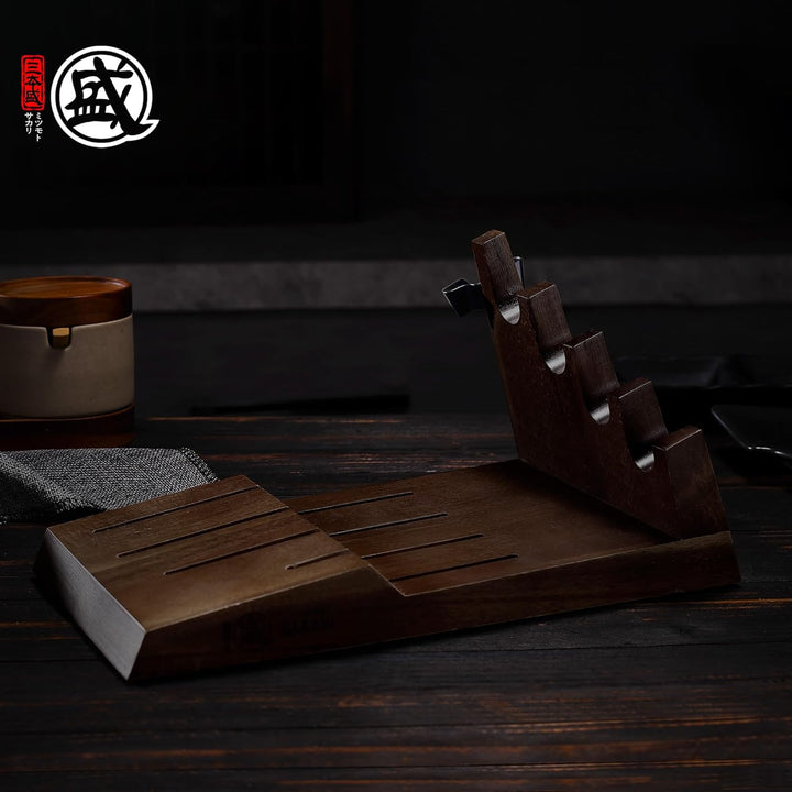 MITSUMOTO SAKARI 30 * 17 * 16cm Flacher Messerhalter, Japanischer Akazienholz Messerhalter, Küchenme