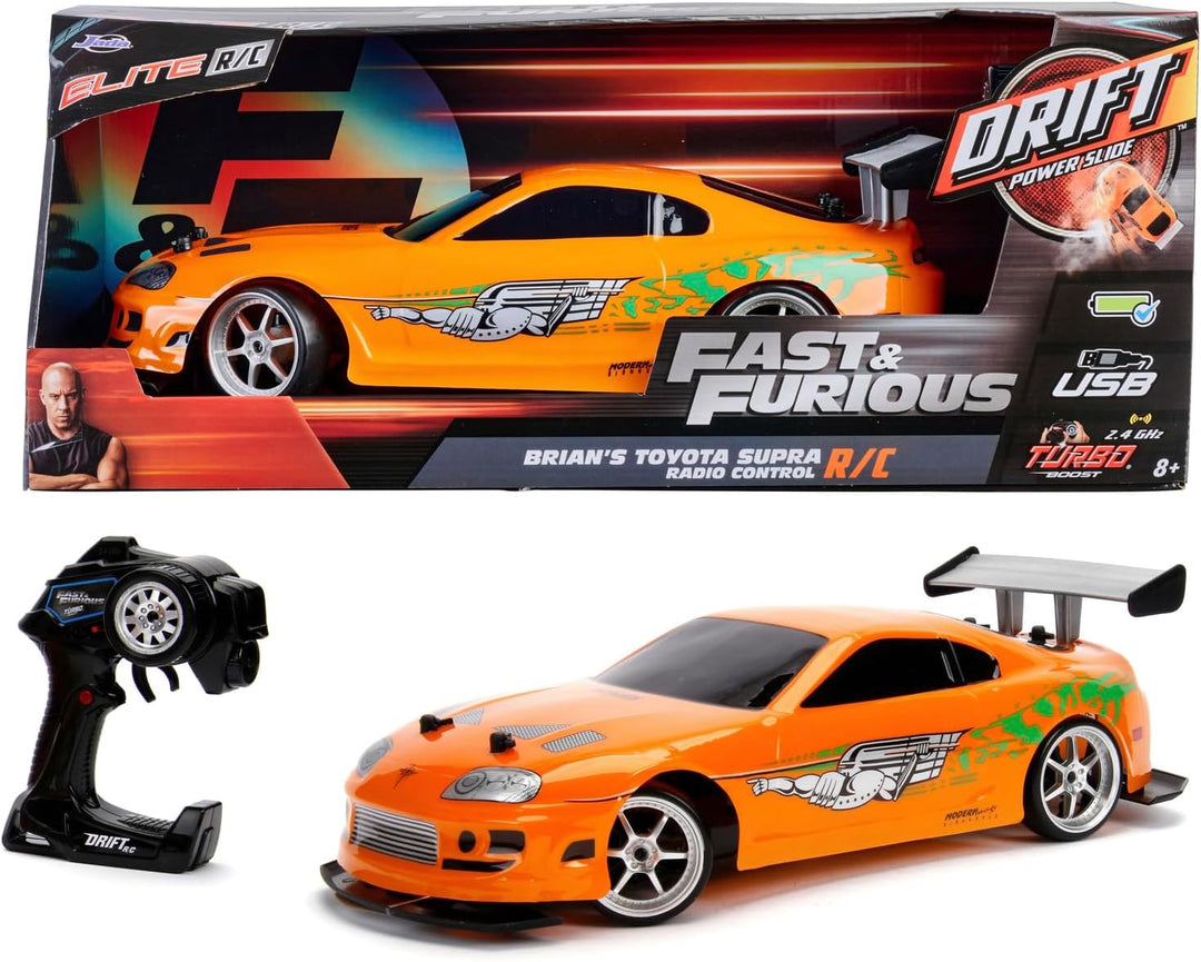 Jada Toys Fast & Furious RC-Auto, Drift 1995 Toyota Supra, Turbo, Driftfunktion, Allradantrieb, Fern