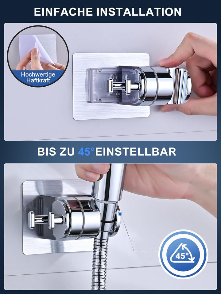 YEAUPE Duschkopf mit Schlauch 1,6m, 6 Strahlarten Duschbrause, Hochdruck Dusche Sparduschkopf, Handb