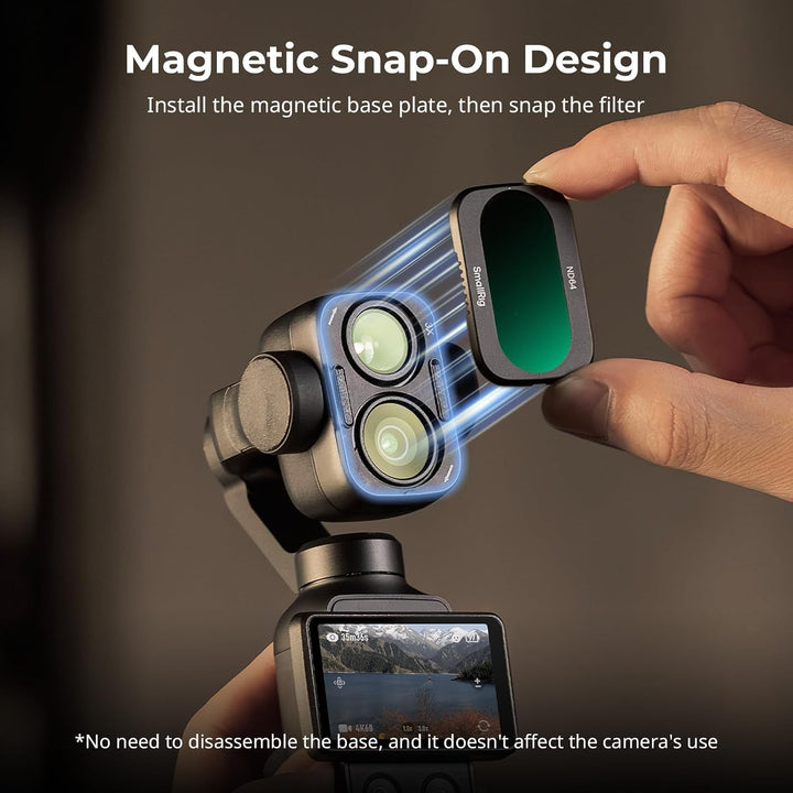 SMALLRIG Split Pocket 4P Filterset für DJI Osmo Pocket 4P, 5er-Pack | Mit CPL, ND16, ND64, ND256, 1/