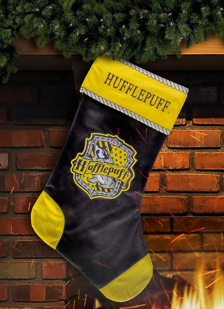 Merchoid Harry Potter: Hufflepuff-Weihnachtsstrumpf – grosses Hogwarts Haus Weihnachtsstrumpf-Dekora