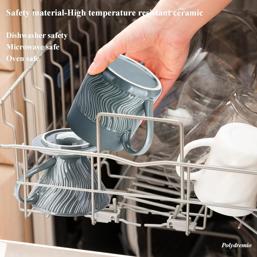 Pour-Over-Kaffeebereiter, Keramik Kaffee-Tropfer mit 100 Stück Grösse-02-Papierfilter, Keramik-Kanne