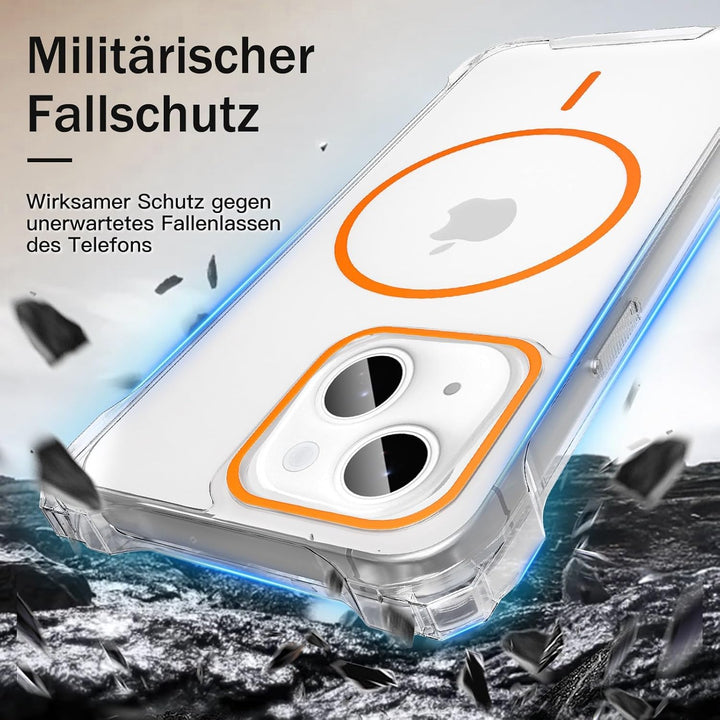 Handyband Abnehmbar für iPhone 13 Hülle mit Band, Orange Langes Band zum Umhängen & Kurzkordel für H