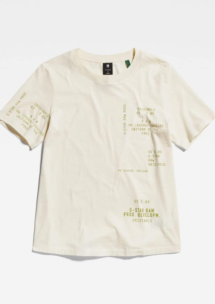 G-STAR RAW Damen Type Face Graphic Top Tops XXS Weiss (Papyrus D22337-4107-d113), XXS Weiss (Papyrus