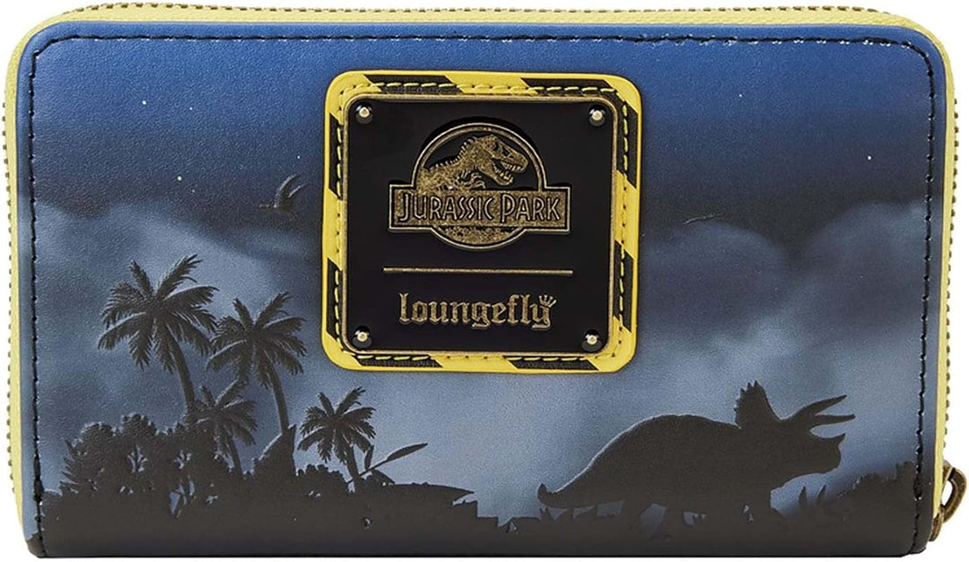 Loungefly Dino Moon Glow Geldbörse zum 30. Jahrestag mit Reissverschluss, Mehrfarbig/Meereswellen (O