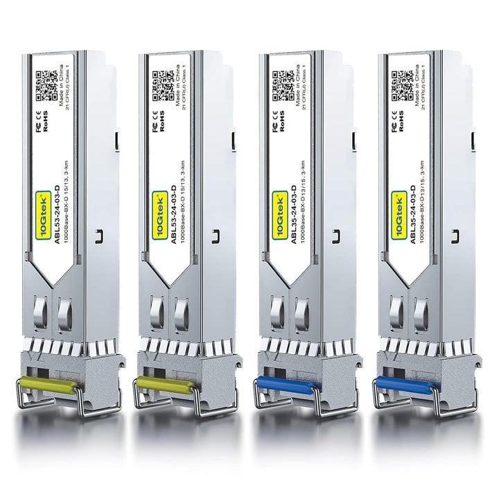 2x Pair of 1.25G SFP Bidi Transceiver 1000Base-BIDI, 1550nm/1310nm SMF, up to 2~3 km, for Cisco, Ubi