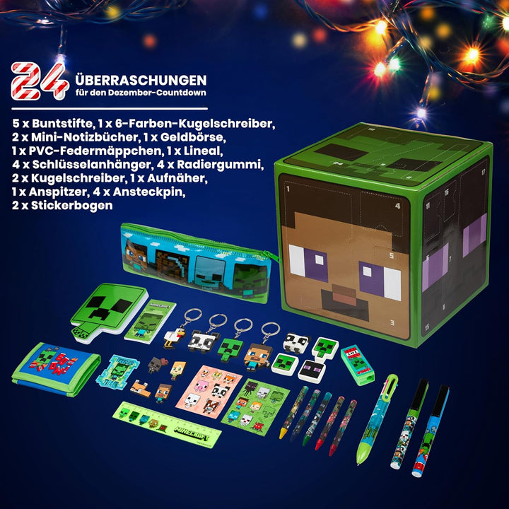 Minecraft Adventskalender 2023 Kinder - 24 Überraschungen, Schreibwaren, Spielzeug Ab 3 Jahre Junge