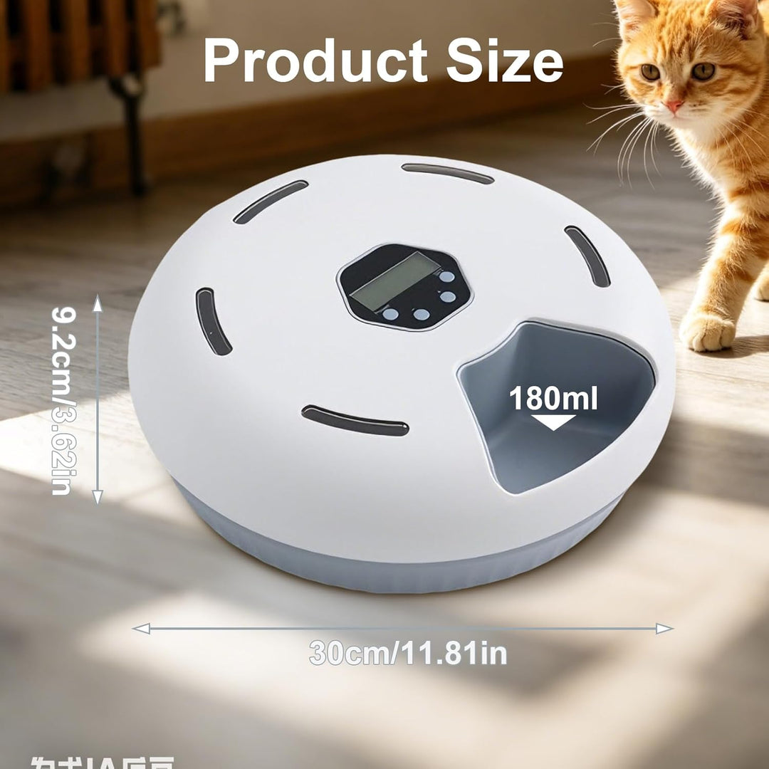 Futterautomat Katze Nassfutter mit Kühlung 6 Mahlzeiten Programmierbar,Kabelloser Nassfutterautomat
