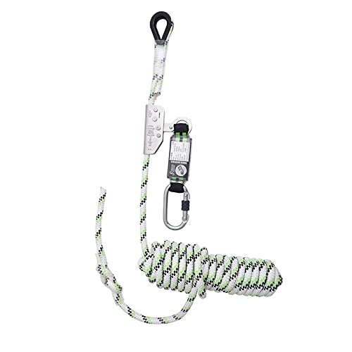 Kratos Safety Auffanggerät mitlaufend auf 12 mm Kernmantelseil, 15 m, mit Bandfalldämpfer, PSA, Höhe