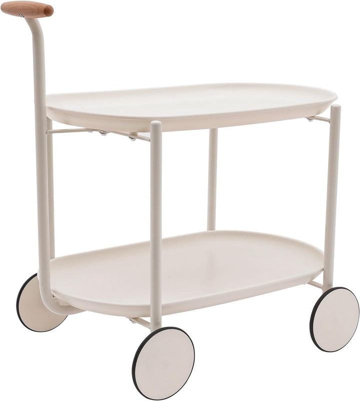 Outdoor Servierwagen mit Griff 2 Etagen Küchenwagen mit Rollen Rollwagen für Pool, Party, Garten Küc