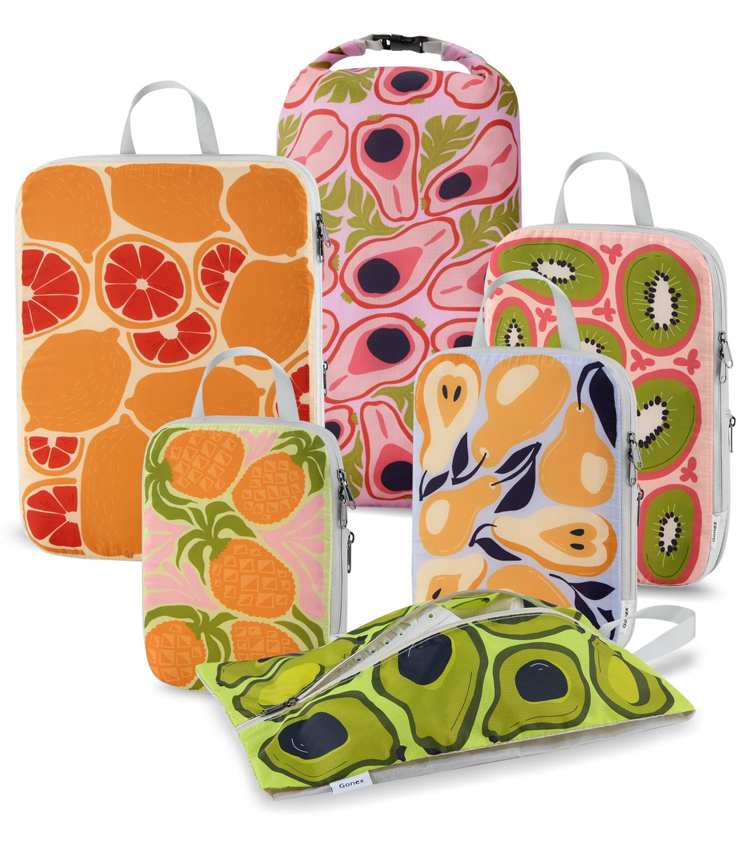 Gonex Compression Packing Cubes 6er Set, Gonex Kleidertaschen 6-teilig Verpackungswürfel, Kleidertas