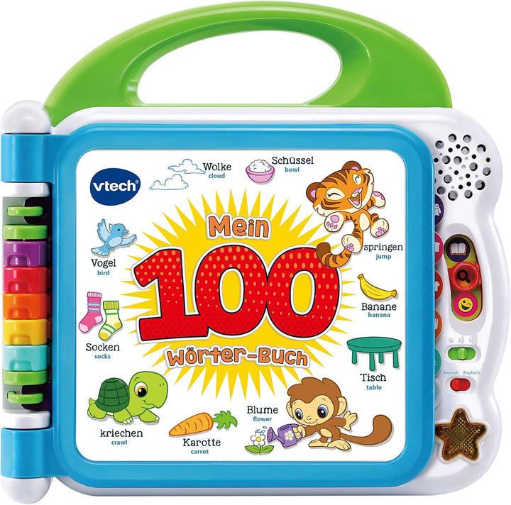 VTech Baby Mein 100-Wörter-Buch – Interaktives Bilderbuch zum Lernen erster Wörter mit 12 bilinguale