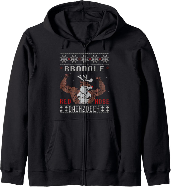 Merry Liftmas by Super Brodolf the Gainzdeer Ugly Kapuzenjacke